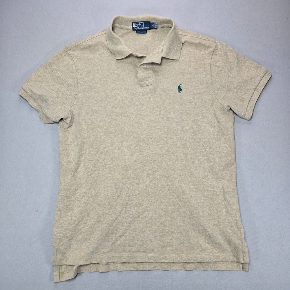Polo by Ralph Lauren Beige Polo Shirt with Green Pony